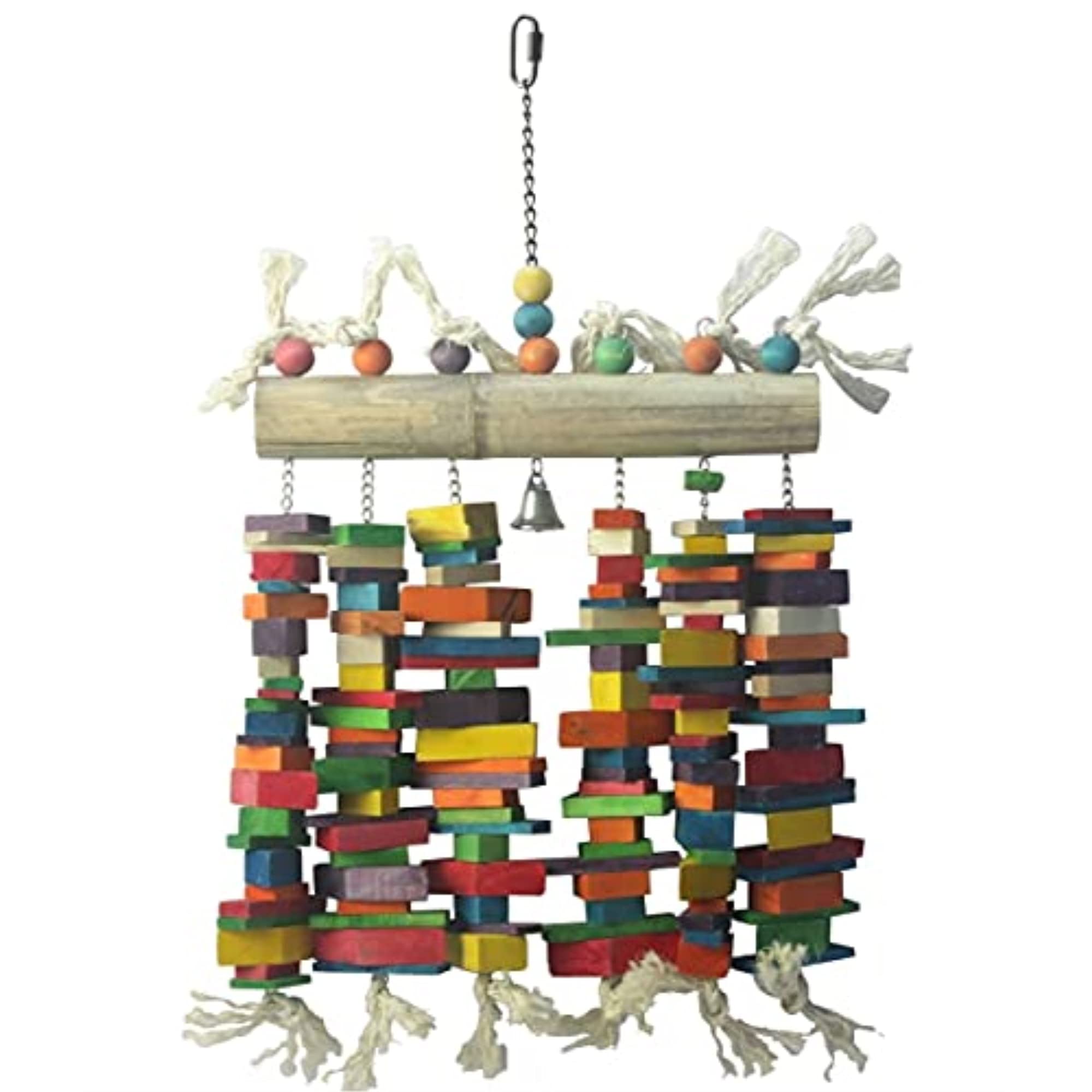 Happy Beaks Bamboo Block Cluster - Natural Bird Perch for Parrots, Cockatiels & Small Birds - Perfect for Cage Climbing & Playtime