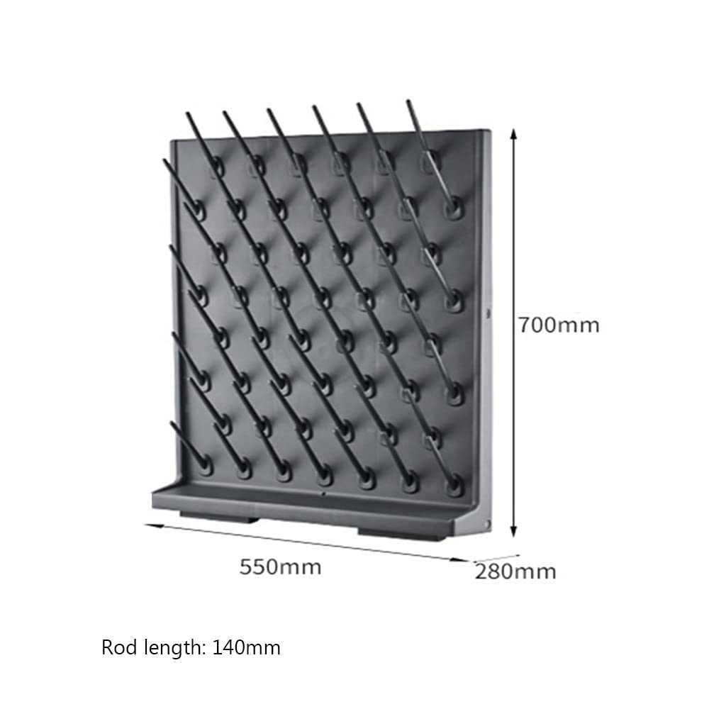 Lab Glassware Drying Rack - Wall Mount & Desktop Stand with 52 Removable PP Pegs | Durable PP Material Drain Rack for Chemistry Labs, Home Science Experiments & School Laboratories