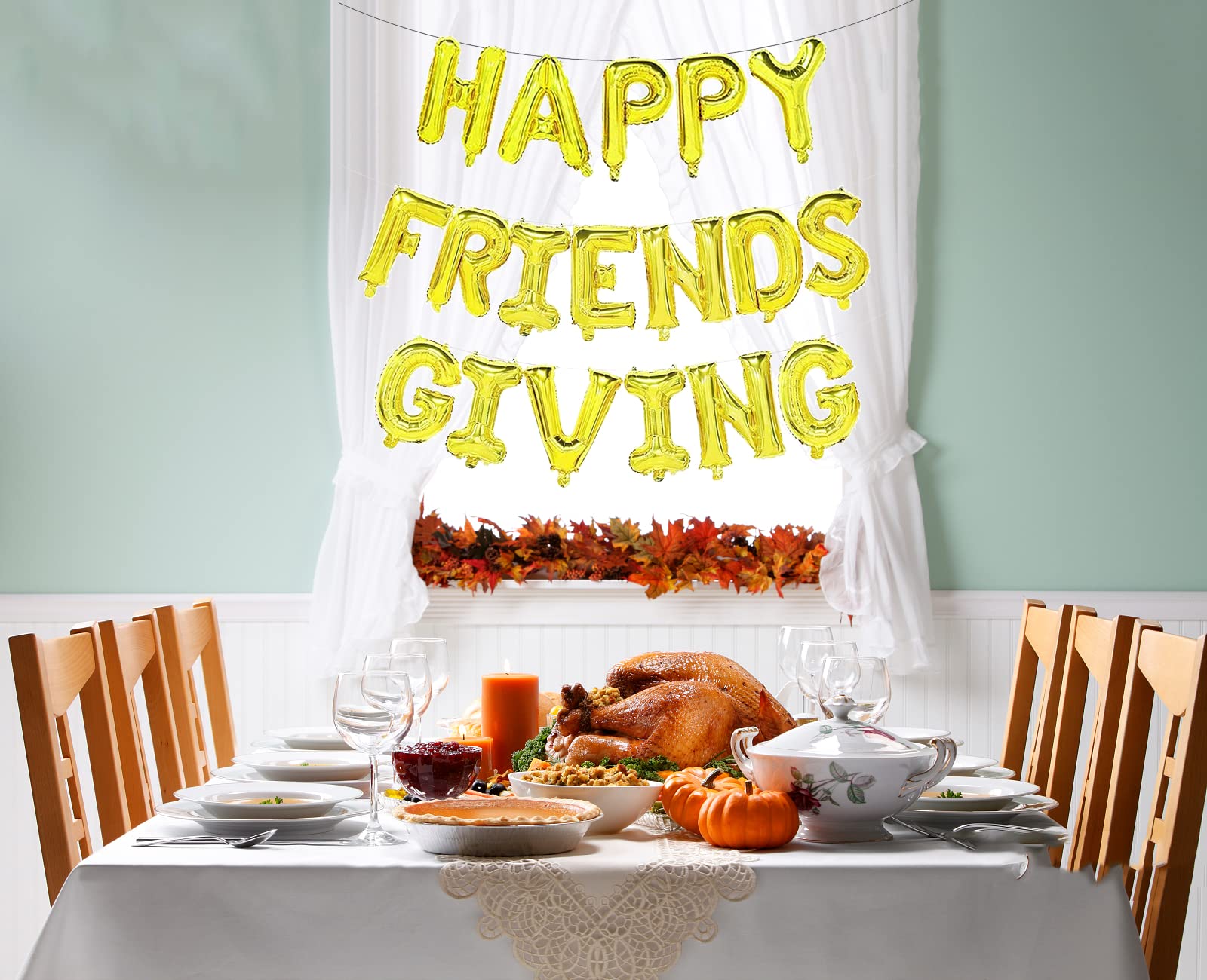 Friendsgiving & Thanksgiving Party Decorations Set - Balloons, Banners, Tableware for Holiday Home Decor - Perfect for Family Gatherings, Dinner Parties & Festive Celebrations
