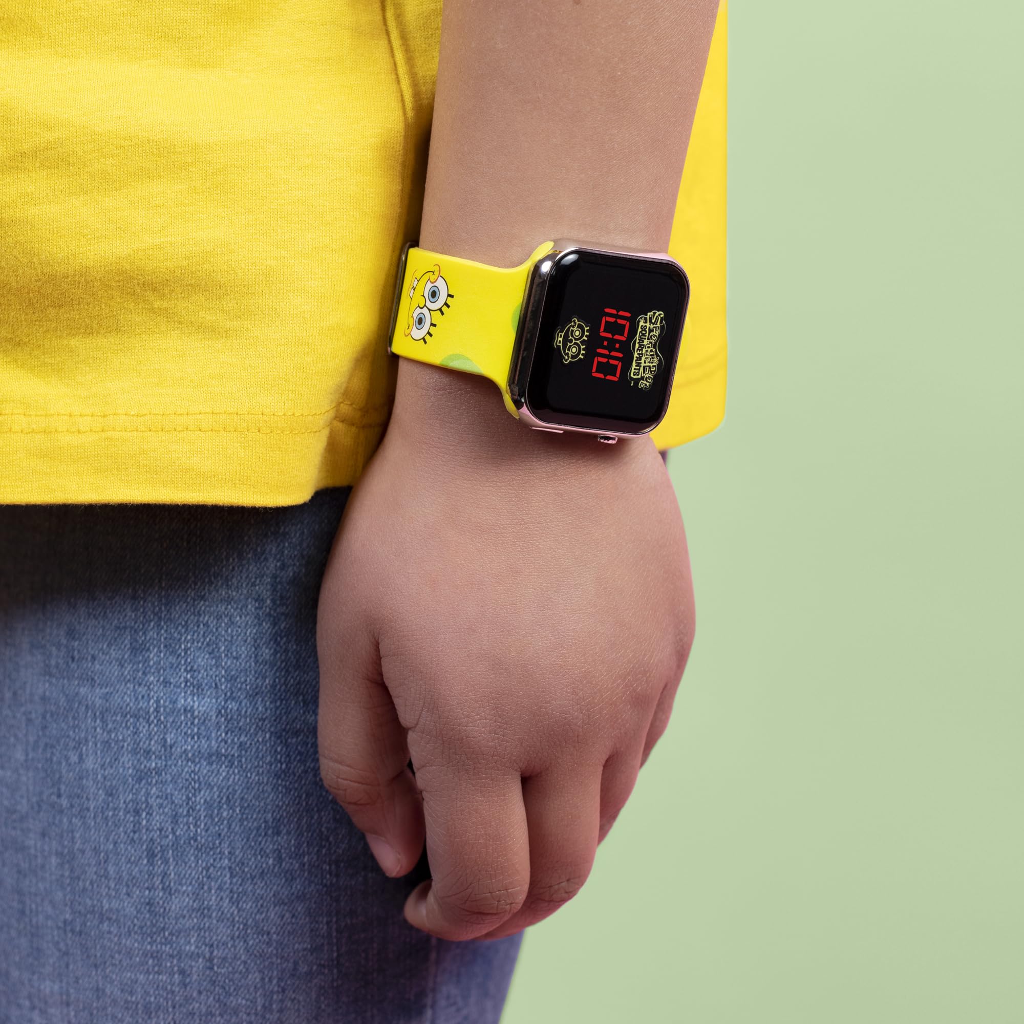 Spongebob Squarepants Boys Watch - Digital Quartz Watch with Soft Silicone Strap - Water Resistant Kids Watch - Perfect for School, Playtime & Birthday Gifts (Model SGB4134)