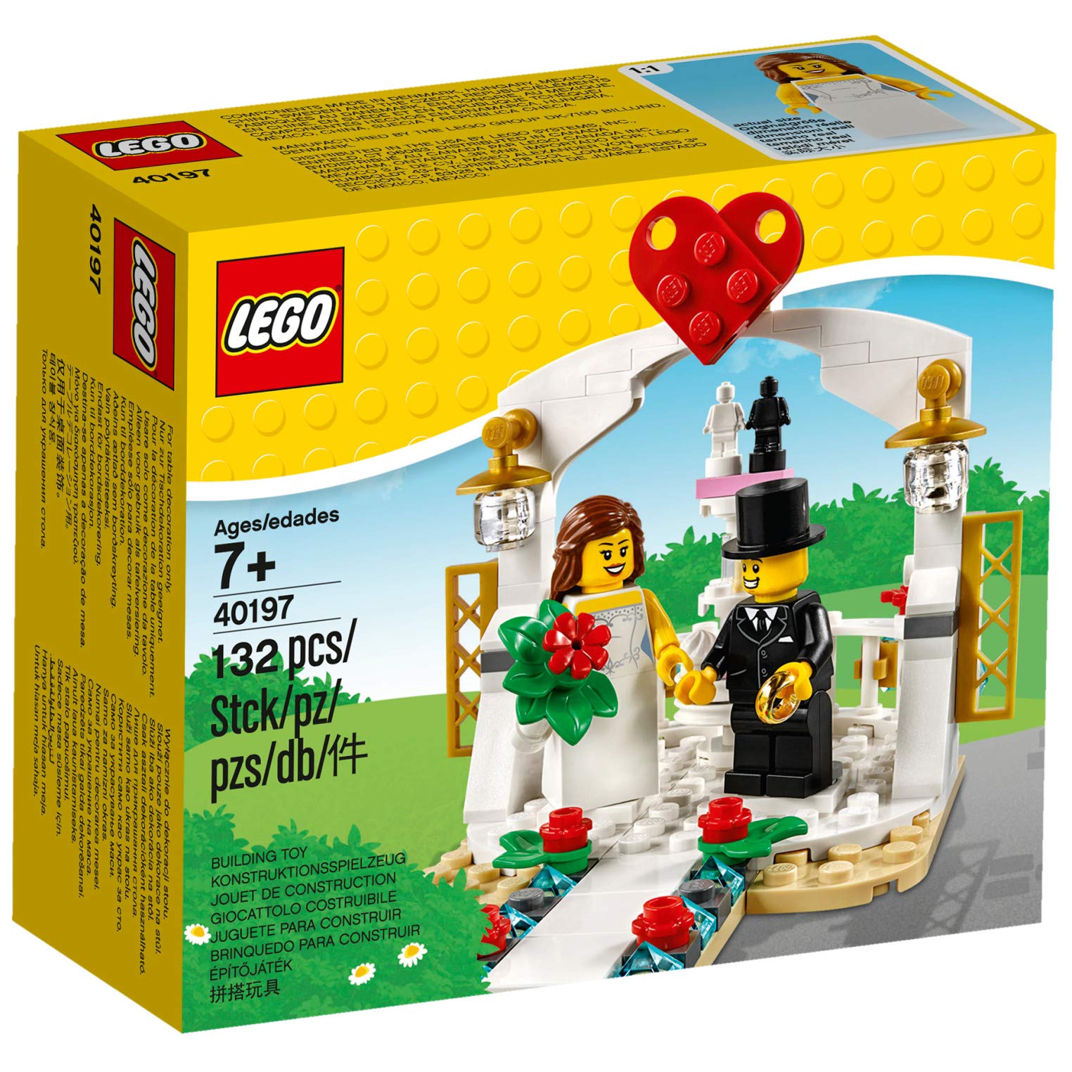 LEGO Wedding Favor Set 2018 (40197) - 132 Piece Building Blocks for Wedding Decorations, Bridal Shower Favors & Anniversary Gifts - Perfect for DIY Wedding Centerpieces and Party Decor
