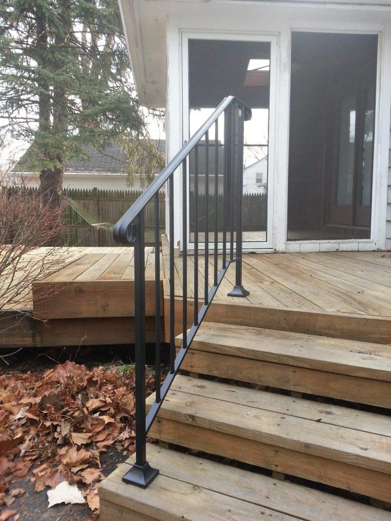Iron X Handrail Picket #3 - Durable Wood or Composite Stair Railing System for Outdoor Steps, Deck & Porch Safety