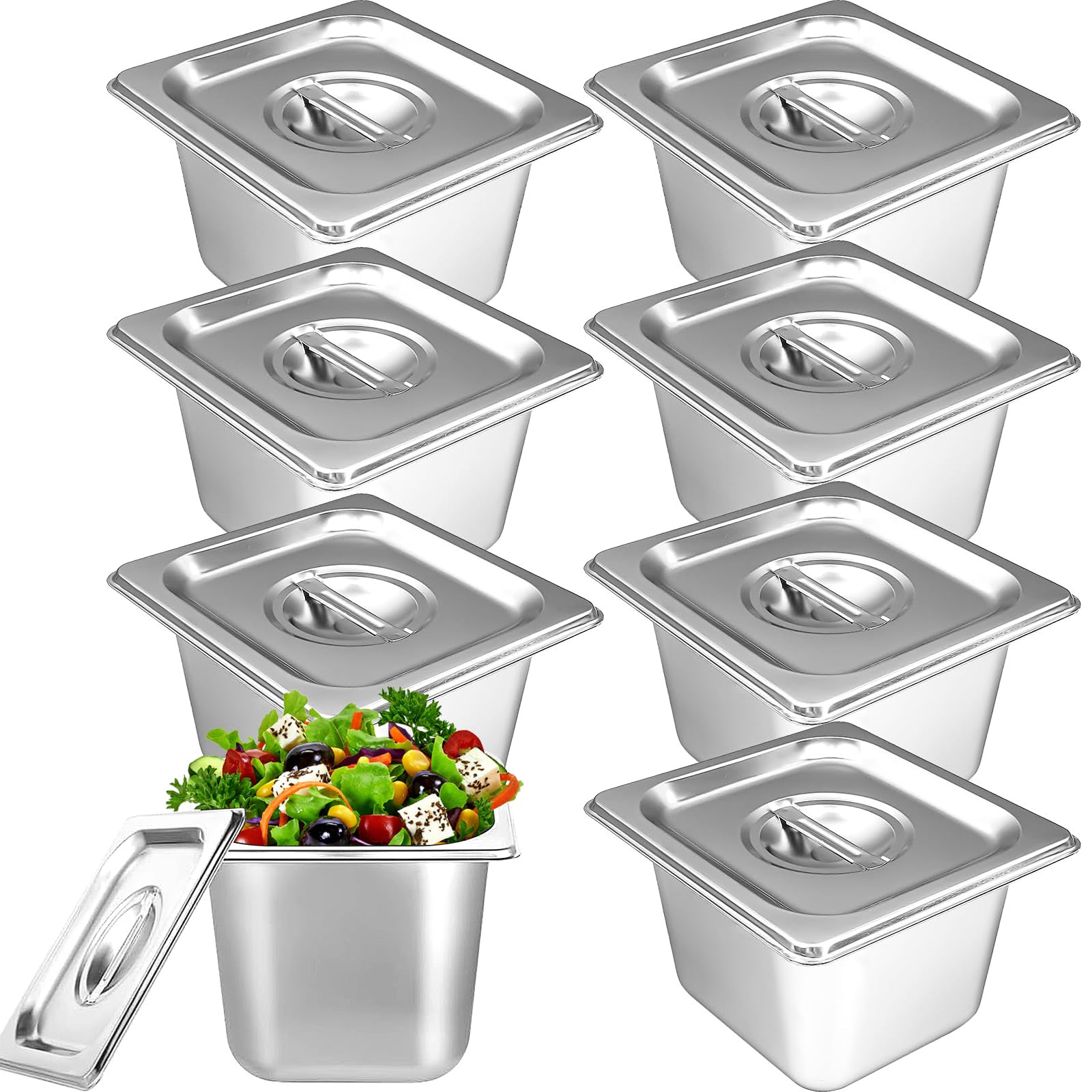 8-Piece Stainless Steel Hotel Pans Set - 4