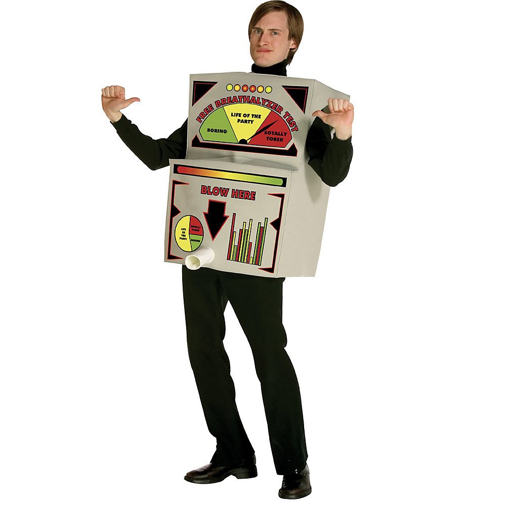 Professional Breathalyzer Costume - One Size Fits Chest 48-52 - Perfect for Halloween, Cosplay & Themed Parties