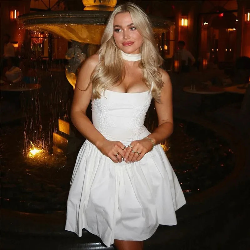 Sexy Backless Lace-Up Mini Dress for Women - A-Line Spaghetti Strap Sleeveless Club Party Dress | Elegant Evening Wear for Date Night, Cocktail Parties & Special Occasions
