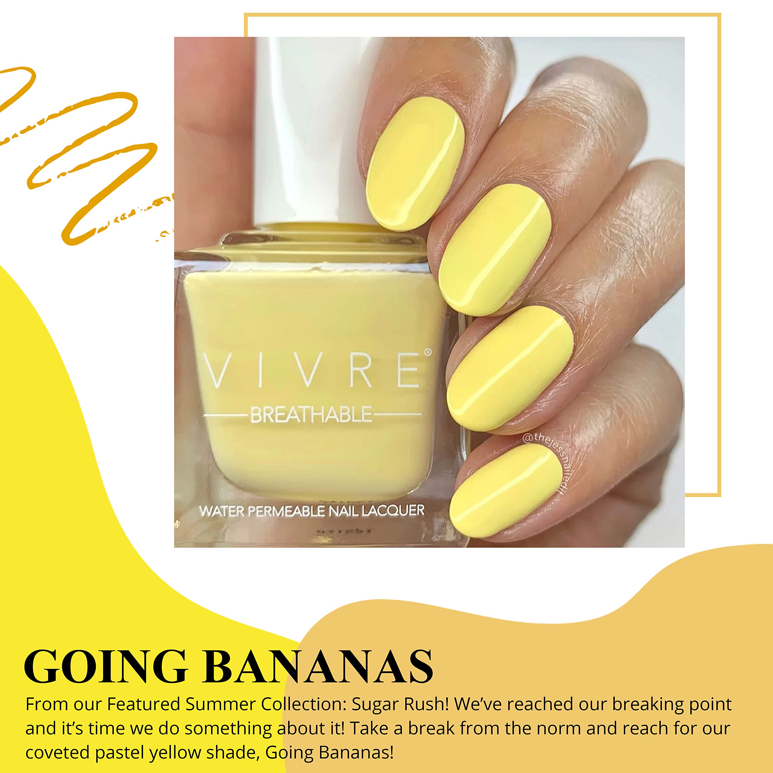 VIVRE Cosmetics Breathable Nail Polish - Water & Oxygen Permeable, Certified Safe for Healthy Nails | Perfect for Daily Wear, Special Occasions & Nail Care Enthusiasts