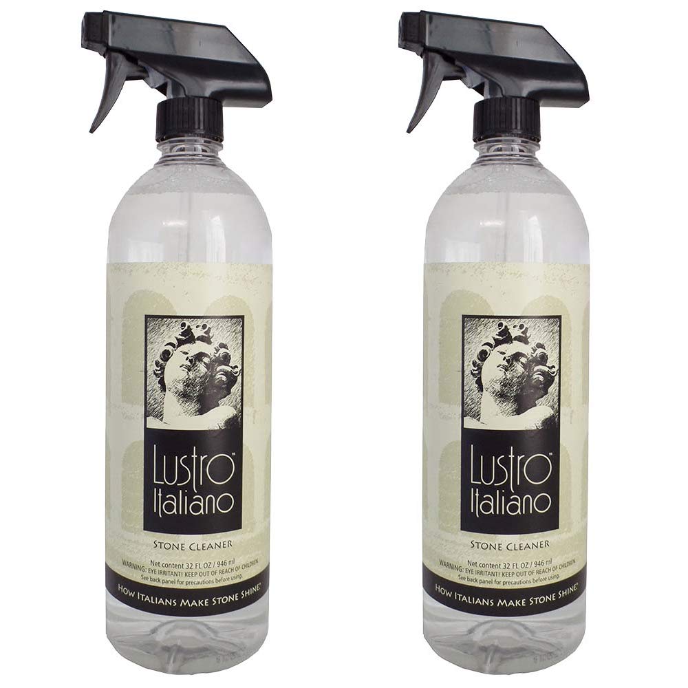 YeegfeyA Lustro Italiano Natural Stone Countertop Cleaner - 2 Pack (32oz Each) - Safe for Granite, Marble & Quartz - Perfect for Kitchen & Bathroom Surfaces