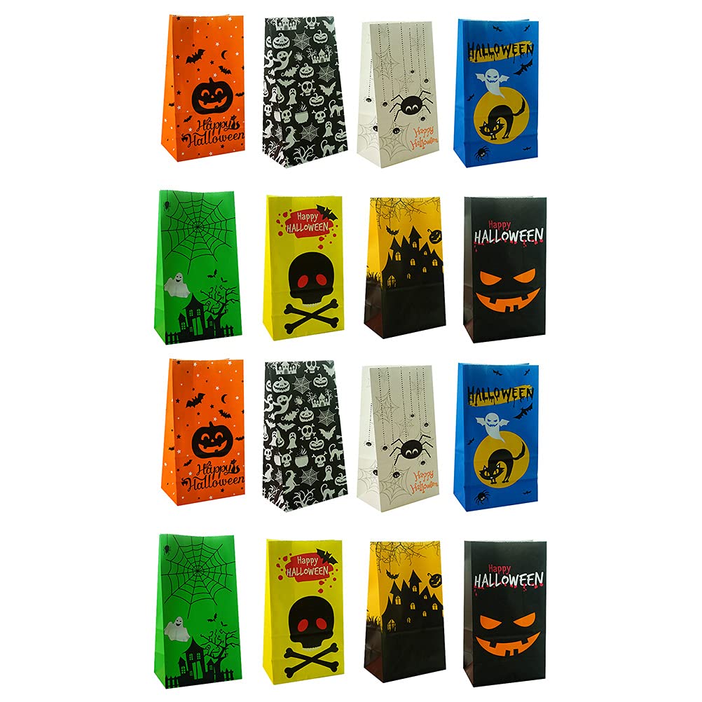 iFundom 16Pcs Halloween Candy Bags - Creative Themed Party Gift Pouch Set for Trick or Treat, Halloween Decorations & Party Favors - Perfect for Classroom Treats, Neighborhood Giveaways & Spooky Celebrations