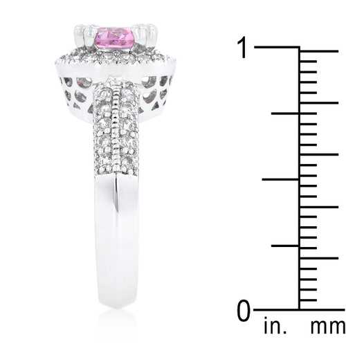1.25ct Pink Halo Engagement Ring - 14K Rose Gold Diamond Wedding Band for Women - Perfect for Proposals, Anniversaries & Romantic Occasions