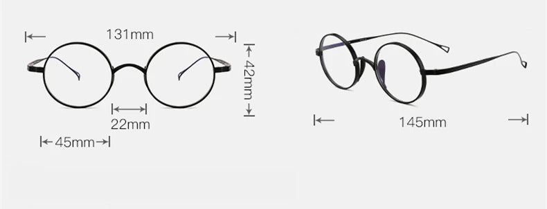 Stylish Black Full Rim Round Titanium Eyeglasses for Women - Lightweight & Durable Frame (Model 63199) | Perfect for Office, Reading & Everyday Fashion Accessory
