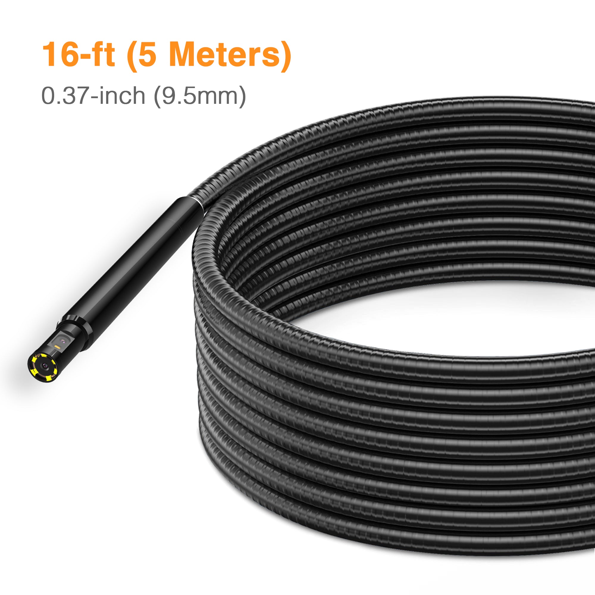 Dual Lens Rotating Flexible Inspection Camera Probe - High Resolution Endoscope for Plumbing, HVAC, Automotive & Home Repairs