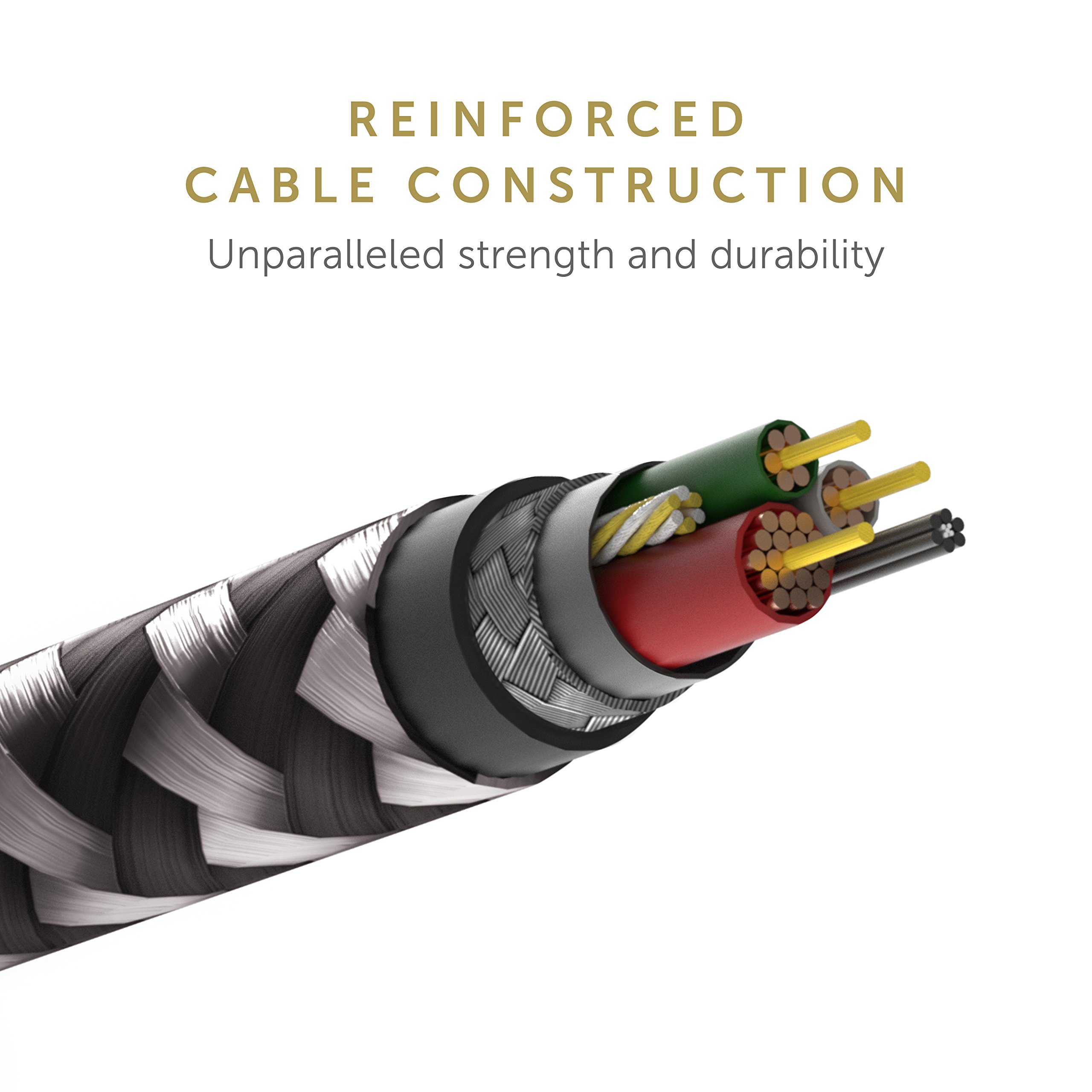 NATIVE UNION Belt HDMI 2.0 USB-C to HDMI Cable 10ft - 4K@60Hz Ultra-Strong Reinforced Cable with MFi Certification | Compatible with MacBook Pro/Air, iPad Pro & USB-C Devices | Perfect for Home Theater, Office Presentations & Gaming Setups