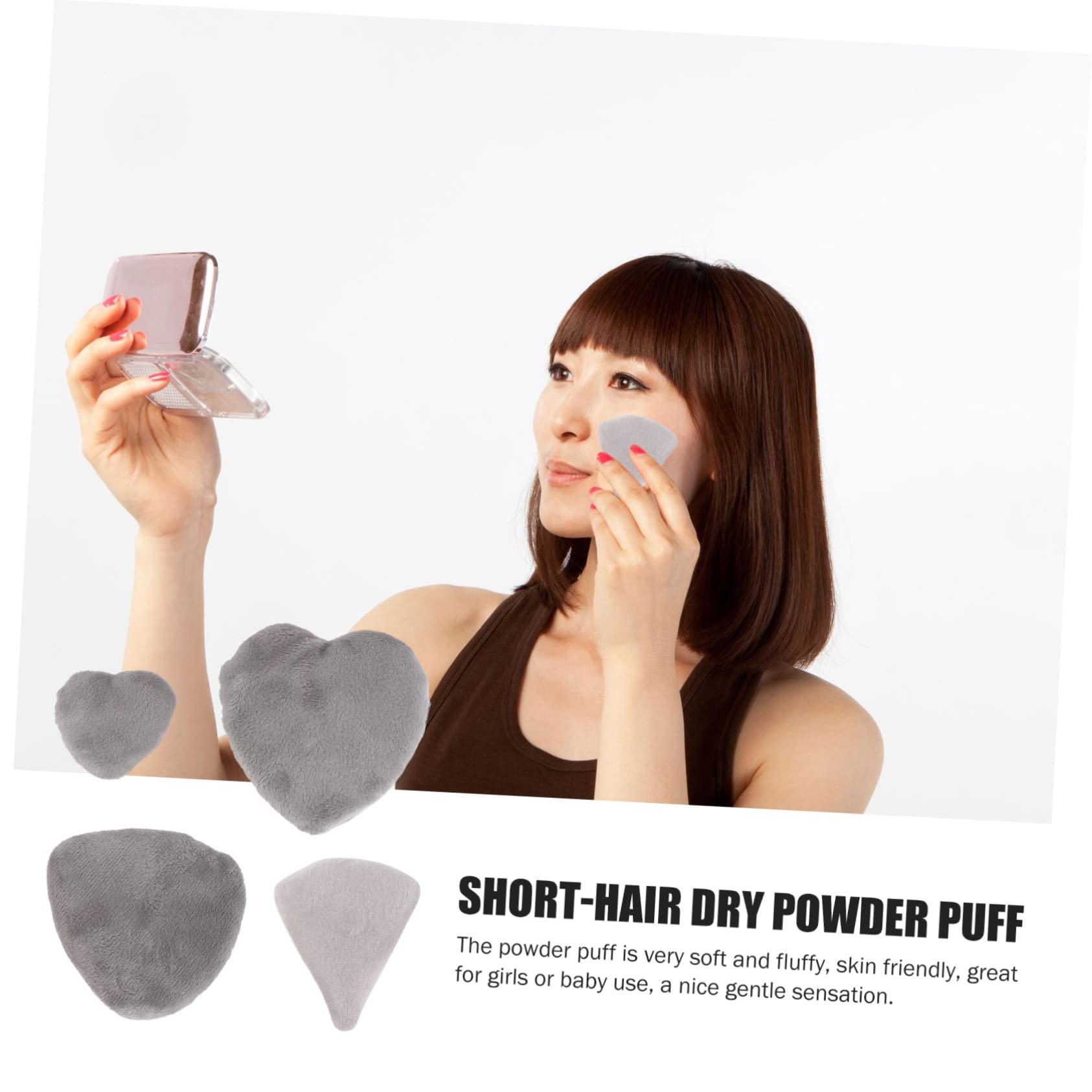 8-Piece Heart-Shaped Powder Puff Set - Soft Pure Cotton Makeup Puffs for Foundation & Face Powder - Ideal for Travel, Touch-Ups & Professional Makeup Application