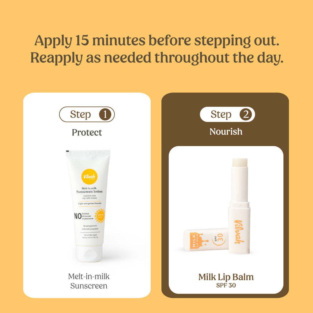 SPF 30 PA+++ Milk Lip Balm with Brightening Effect - Moisturizing & Sun Protection for Dry Lips - Perfect for Outdoor Activities, Travel & Daily Use