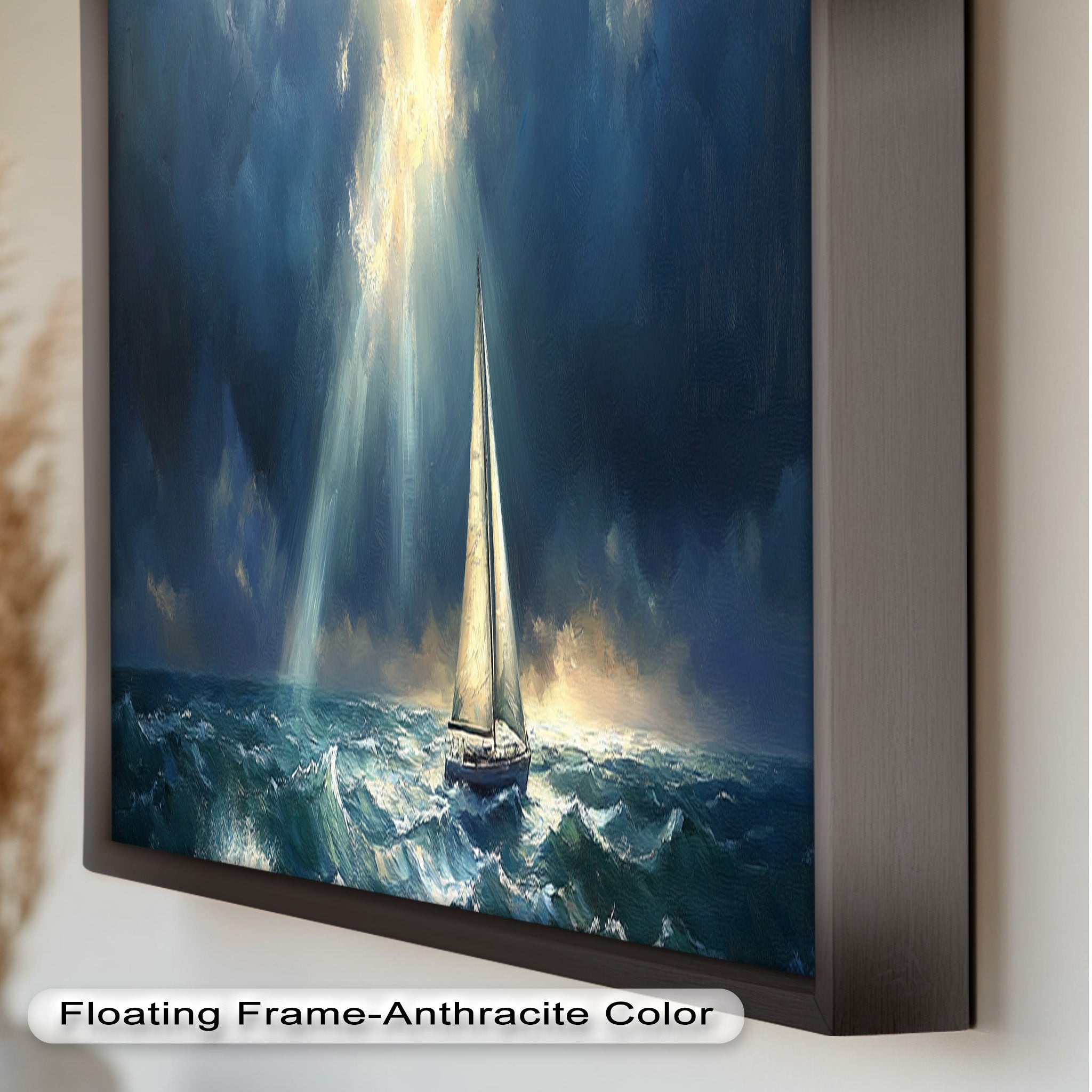 Beacon of Hope - Handmade Oil Painting of Boat at Sunset for Home Decor, Office Wall Art, and Gift Ideas