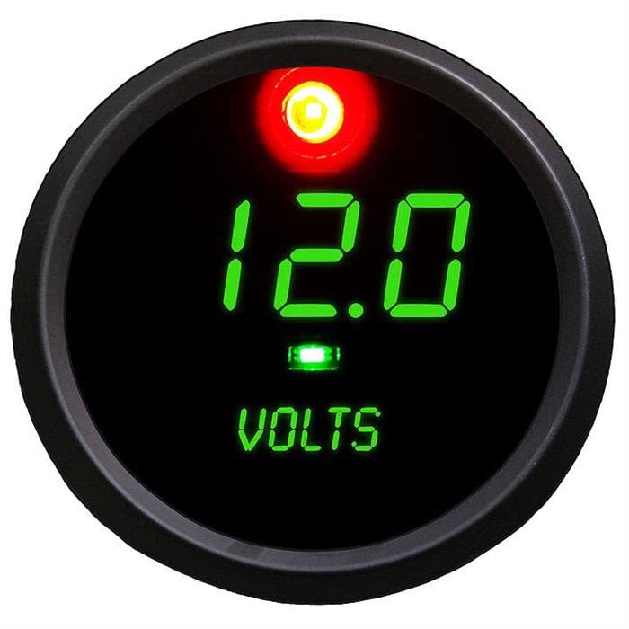 12V 24V LED Digital Voltmeter with 2 Programmable Alarms & Switch - 2.5