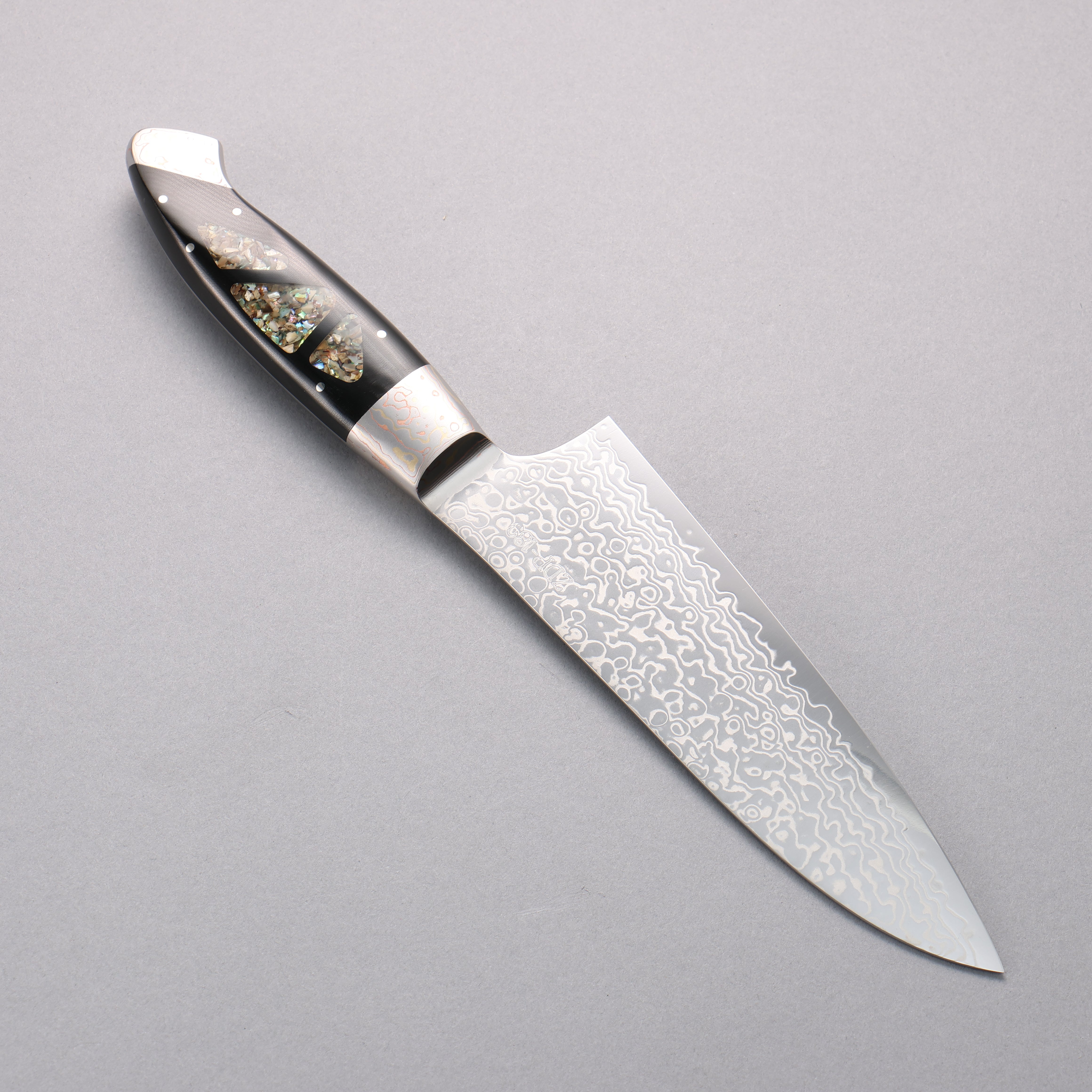 Premium ZDP-189 Damascus Santoku Knife 165mm with Abalone Inlay Handle - Japanese Kitchen Knife for Professional Chefs & Home Cooking, Perfect for Slicing, Dicing & Precision Cutting