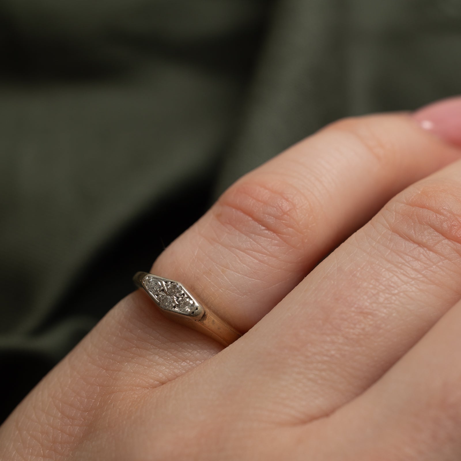 0.08ctw Four Stone Diamond Petite Ring - Size 3 | Dainty Wedding Band, Anniversary Gift for Her | Perfect for Everyday Wear & Special Occasions
