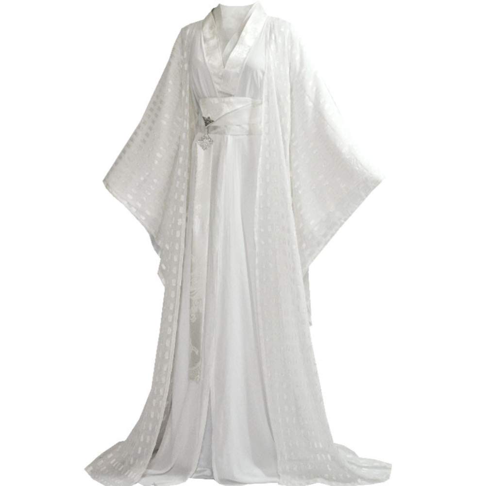 Antique Xie Lian Cosplay Costume - Tian Guan Ci Fu White Hanfu Chinese Ancient Robe for Anime Convention & Halloween Cosplay