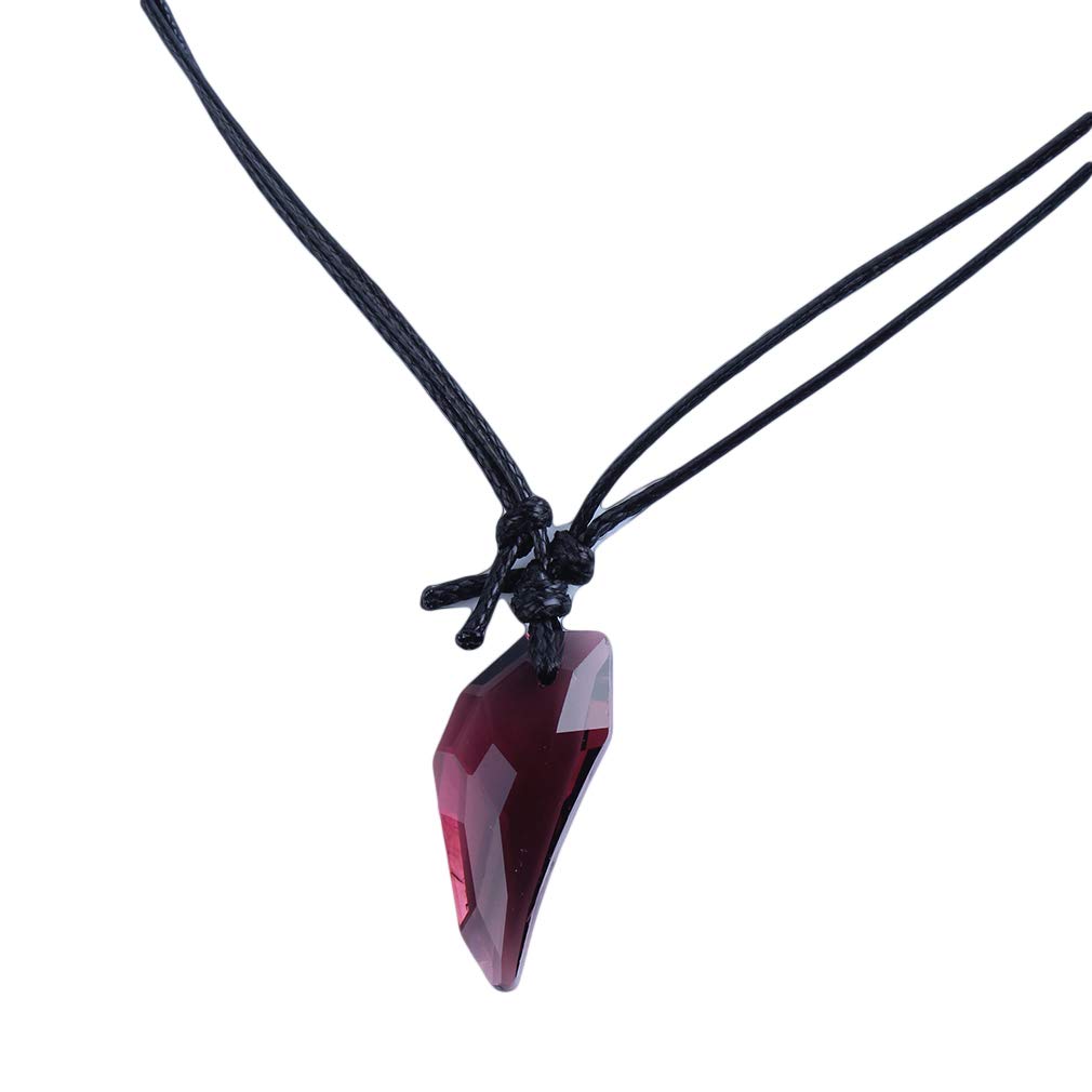Kshcf Punk Spike Teeth Necklace - Purple Artificial Crystal Pendant for Women | Gothic Jewelry for Concerts, Parties & Alternative Fashion