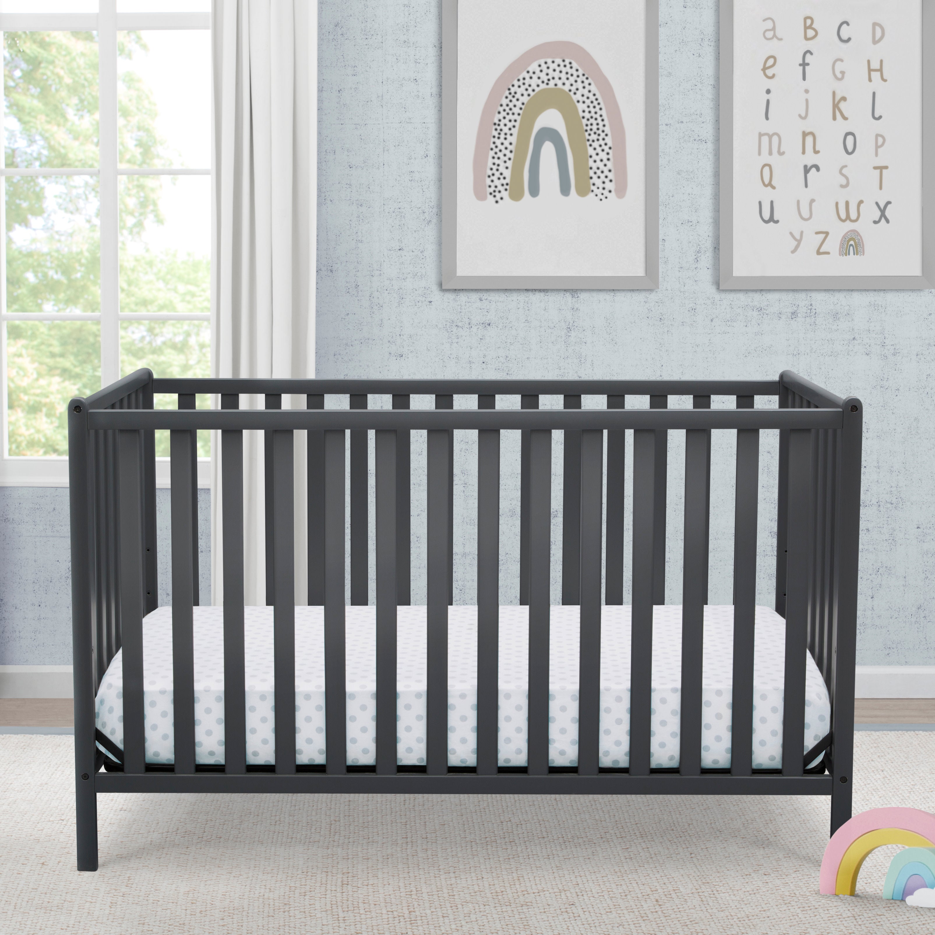 Heartland 4-in-1 Convertible Baby Crib - Toddler Bed, Daybed & Full-Size Bed - Safe Nursery Furniture for Newborn to Adult - Perfect for Baby Rooms, Daycare Centers & Guest Bedrooms