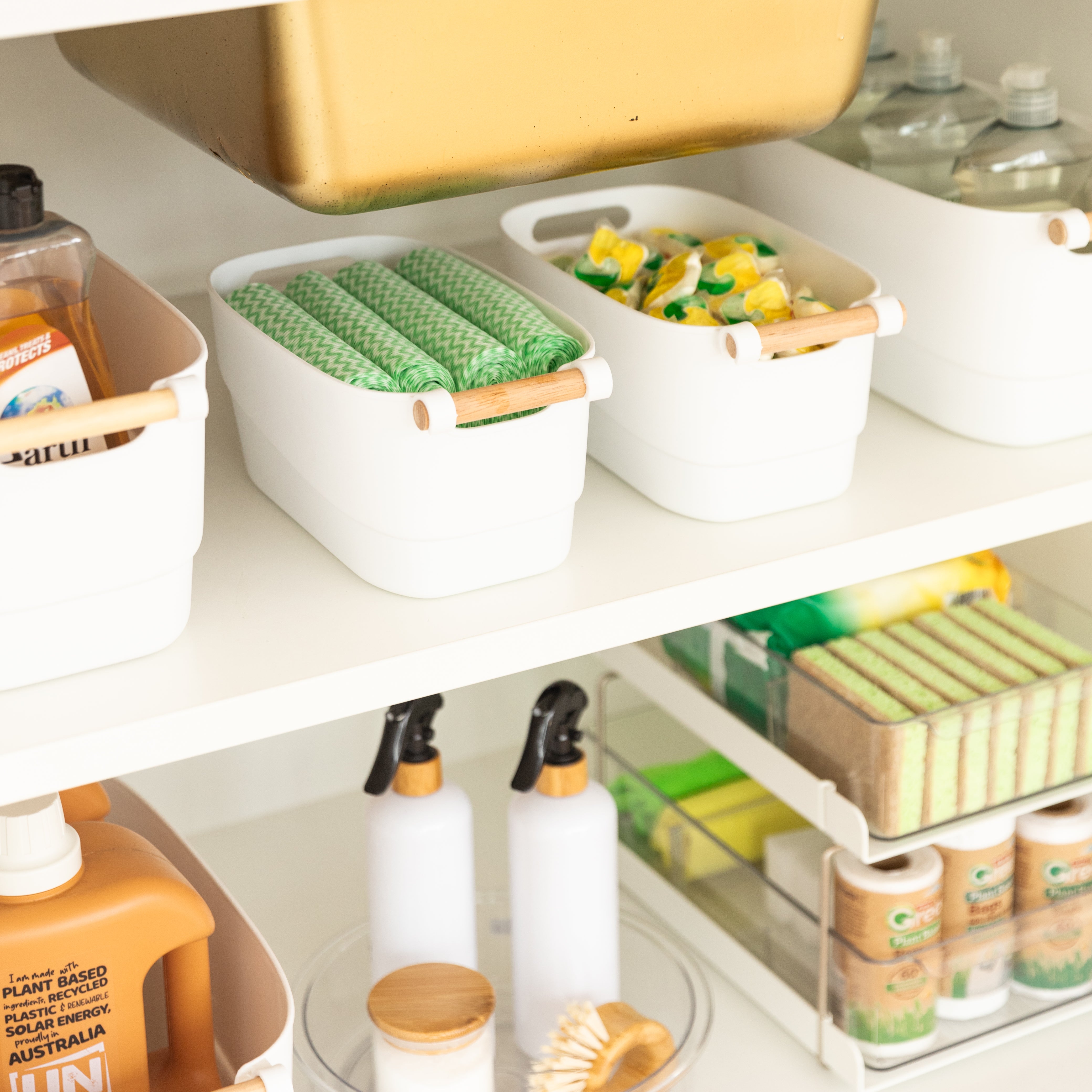 Under Sink Starter Pack - Essential Kitchen & Bathroom Organization Set for Storage & Cleaning Supplies | Perfect for Home, Office & RV Use