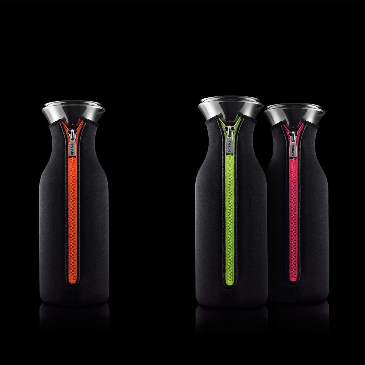 Eva Solo 1-Liter Black/Lime Fridge Carafe with Insulating Neoprene Cover - Perfect for Chilled Water, Juice & Beverages in Home, Office or Dorm