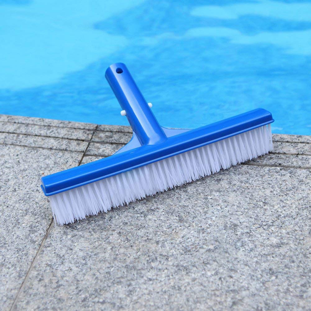 10 Inch Swimming Pool Brush - Heavy Duty Wall & Ground Cleaning Tool for Dirt, Moss, and Algae Removal | Perfect for In-Ground & Above Ground Pools (Blue)