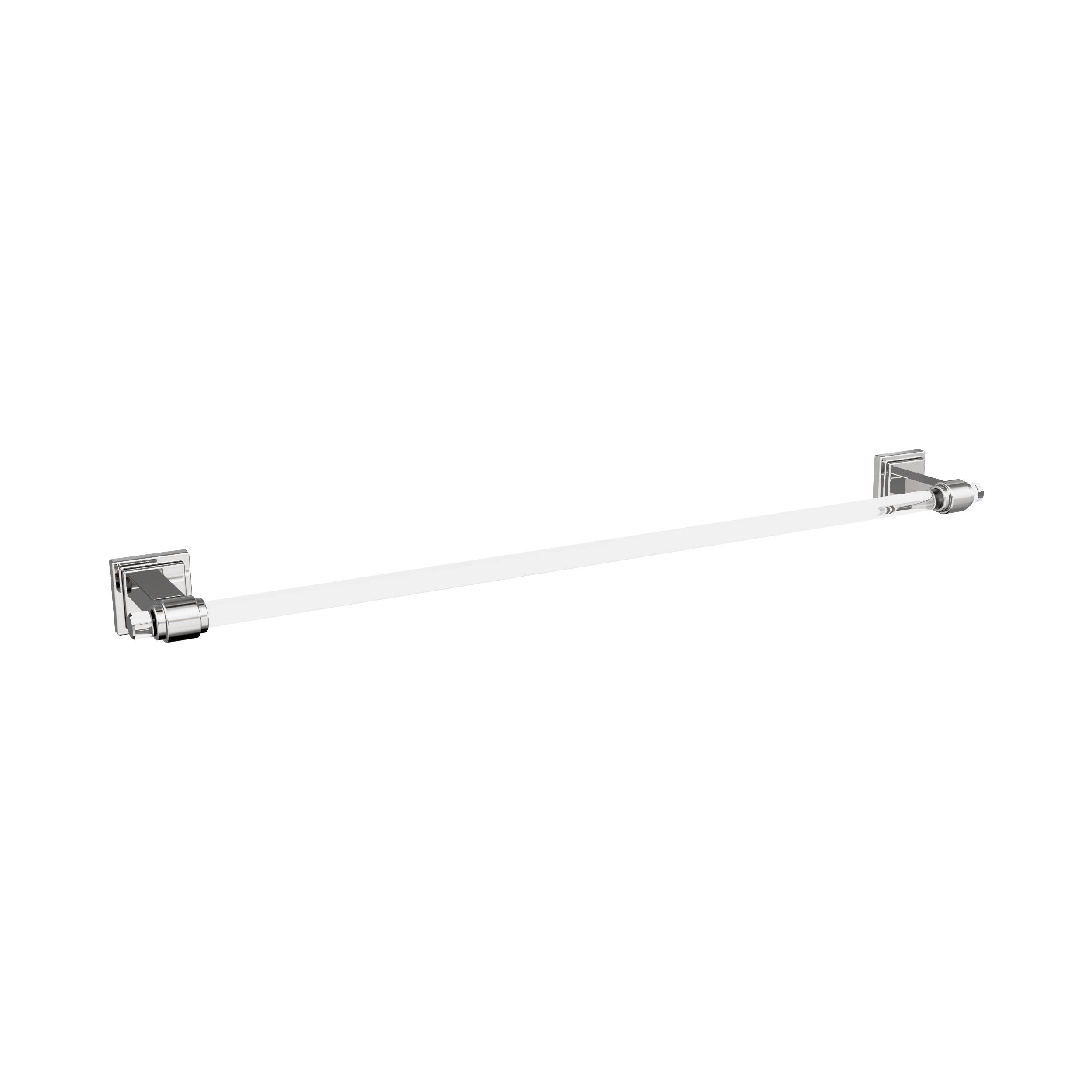 Amerock Glacio 18-Inch Towel Bar Set - Chrome & Clear Bathroom Accessories (3-Piece) for Modern Bathrooms & Spa Decor