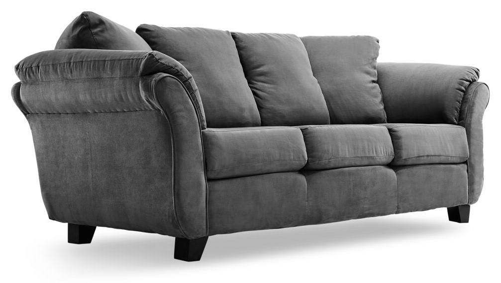 Dark Grey Collier Sofa - Modern Fabric Sectional Couch for Living Room, Lounge, and Family Room Comfort