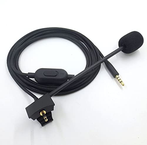 Yaowanguan Boom Microphone Cable for Bose QuietComfort 35 (QC35) & QuietComfort 35 II (QC35 II) Headphones with Volume Control & Mute Switch - Compatible with PS4, PS5, Xbox One, Series X/S Controllers & PC (Black, 2M) - Perfect for Gaming, Streaming & Online Meetings