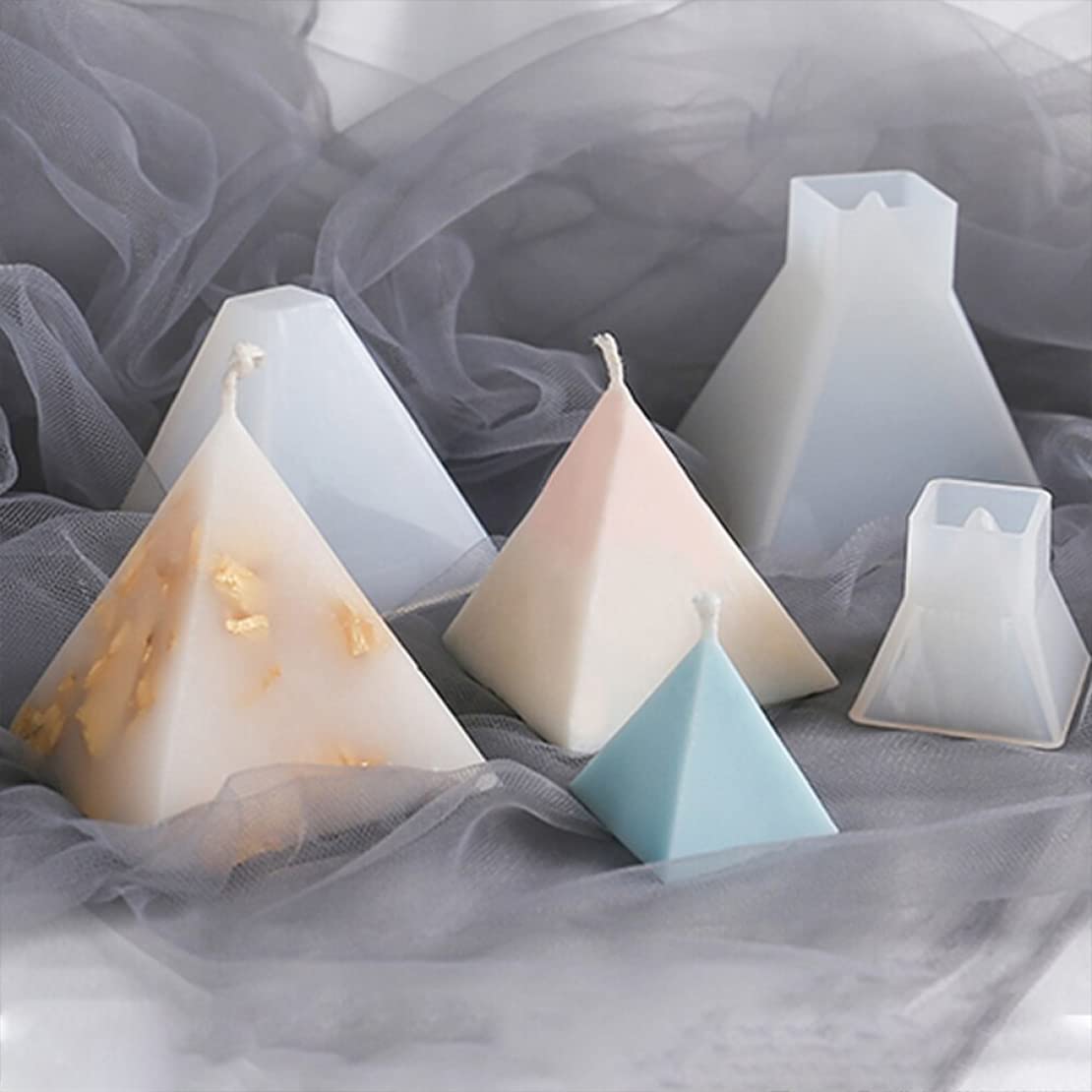 Voyyphixa 3-Piece Silicone Pyramid Molds for Resin Casting - DIY Epoxy Resin Molds for Orgonite Jewelry, Paperweights & Home Decor - Perfect for Crafting, Gift Making & Spiritual Healing Projects