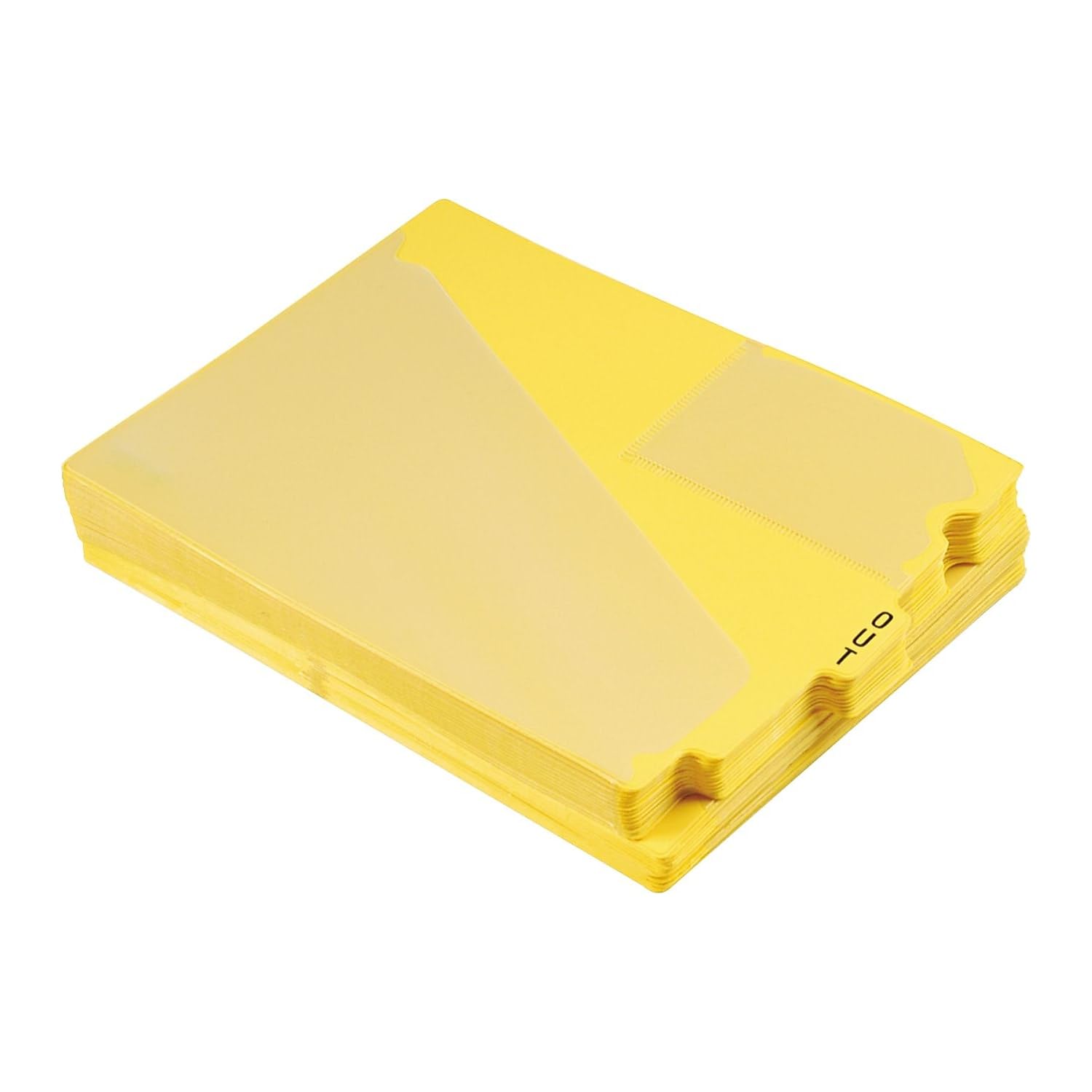 Pendaflex 13544 Letter Size Yellow End Tab Poly Out Guides - Center 