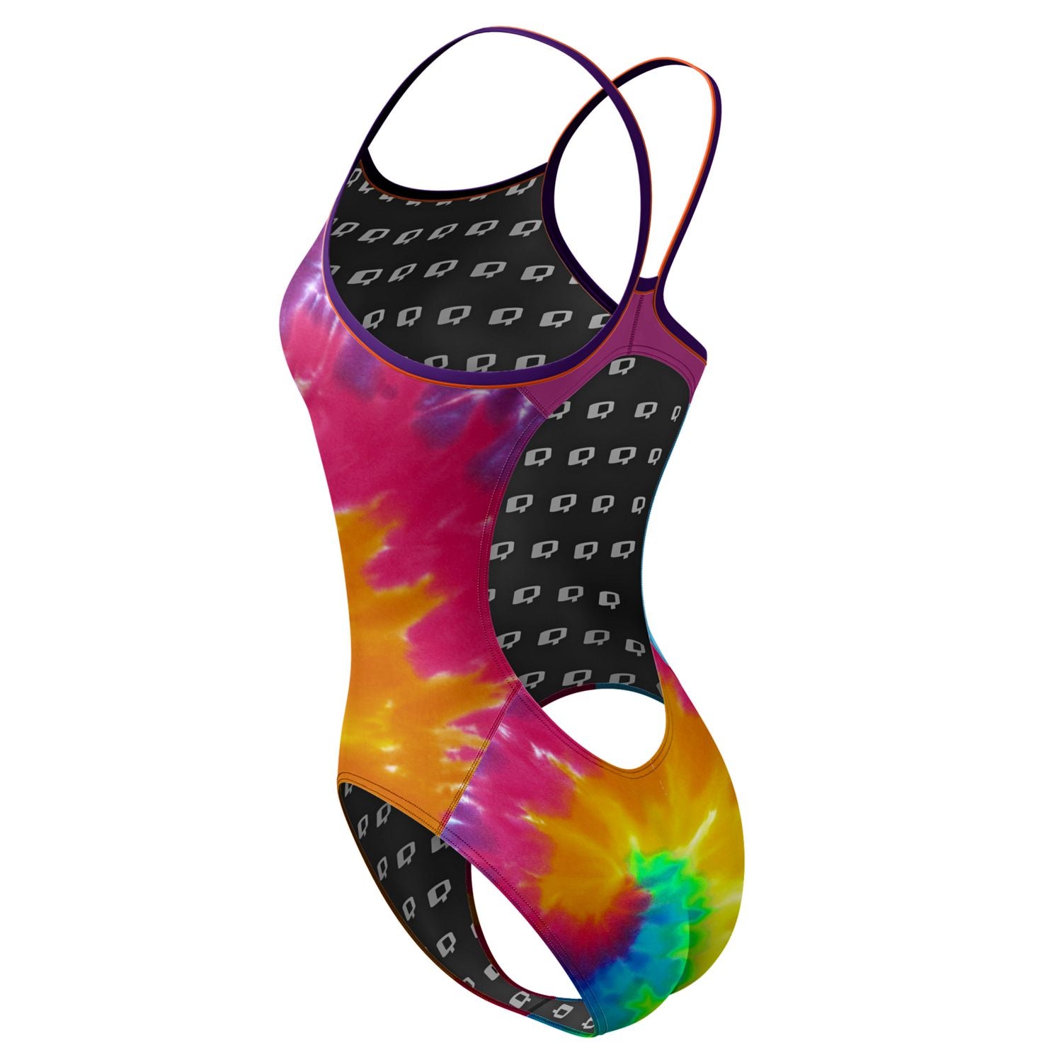 Retro Daze High Waisted Skinny Strap Swimsuit - Vintage One Piece Bathing Suit for Women, Perfect for Beach Vacation & Pool Party