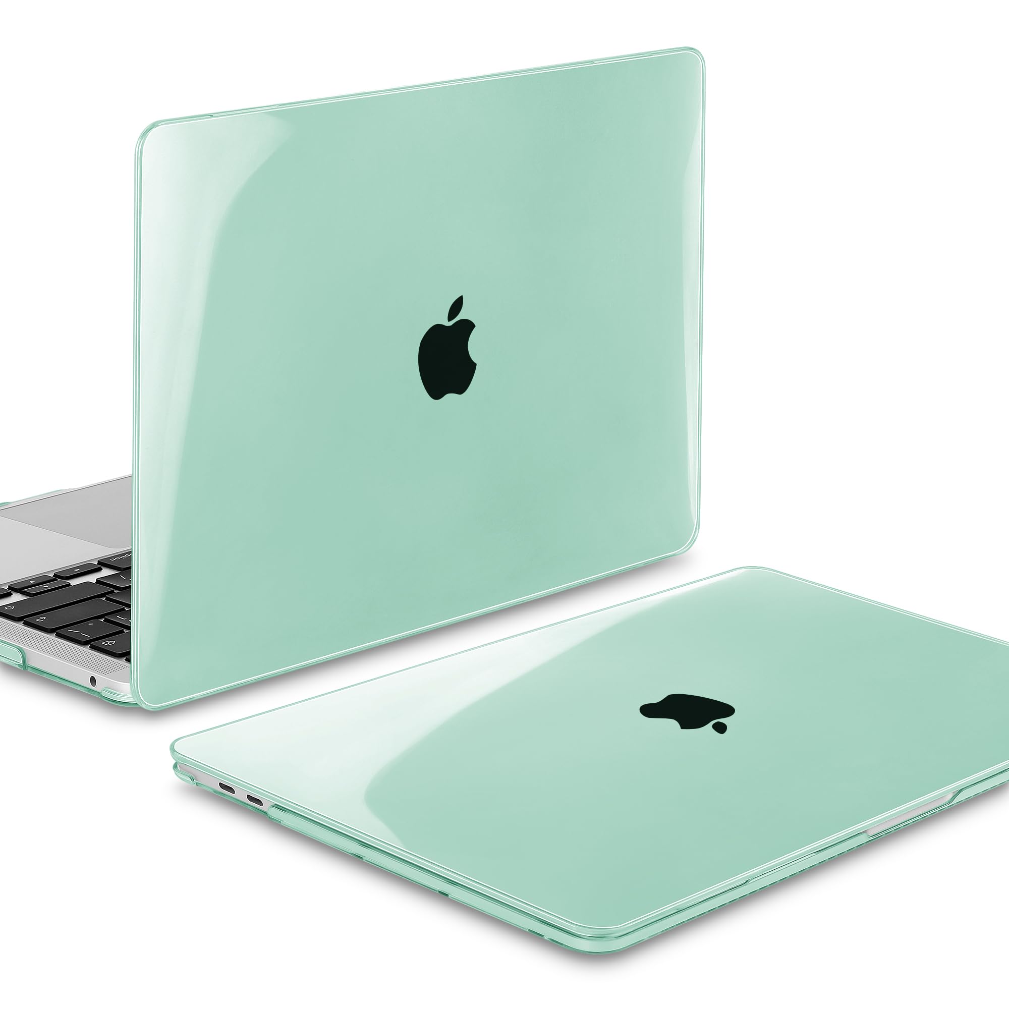 Mektron Clear Hard Shell Case for MacBook Pro 13 inch (2020-2022 Models A2338 M2/M1 A2289 A2251) - Light Green Protective Cover with Touch Bar & Touch ID Compatibility | Perfect for Work, Travel & School Use