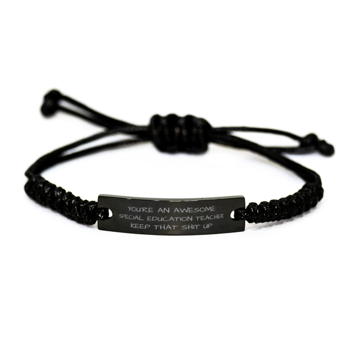 Special Education Teacher Bracelet - Funny Black Rope Bracelet Gift for Awesome Teachers | Inspirational Jewelry for Men & Women | Perfect Birthday, Appreciation, or Retirement Gift for Educators