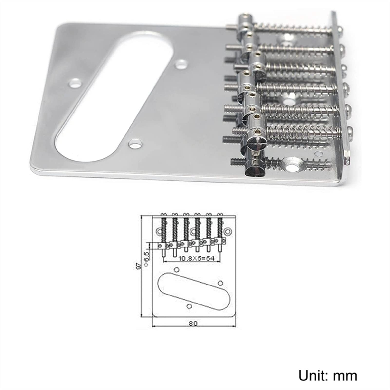 Vintage Style 6-String Guitar Bridge - Top Loader Saddle Replacement Part for Telecaster Electric Guitars | Perfect for DIY Repairs & Upgrades