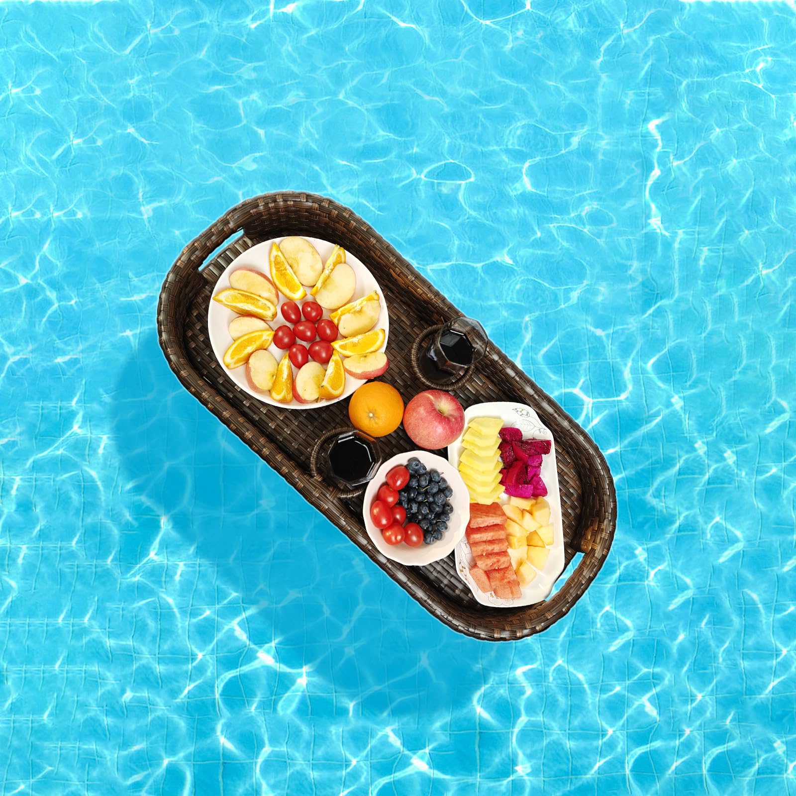 **Floating Pool Tray for Food & Drinks - Waterproof Rectangle Floating Table for Swimming Pool - Perfect for Pool Parties, Relaxation & Outdoor Activities**