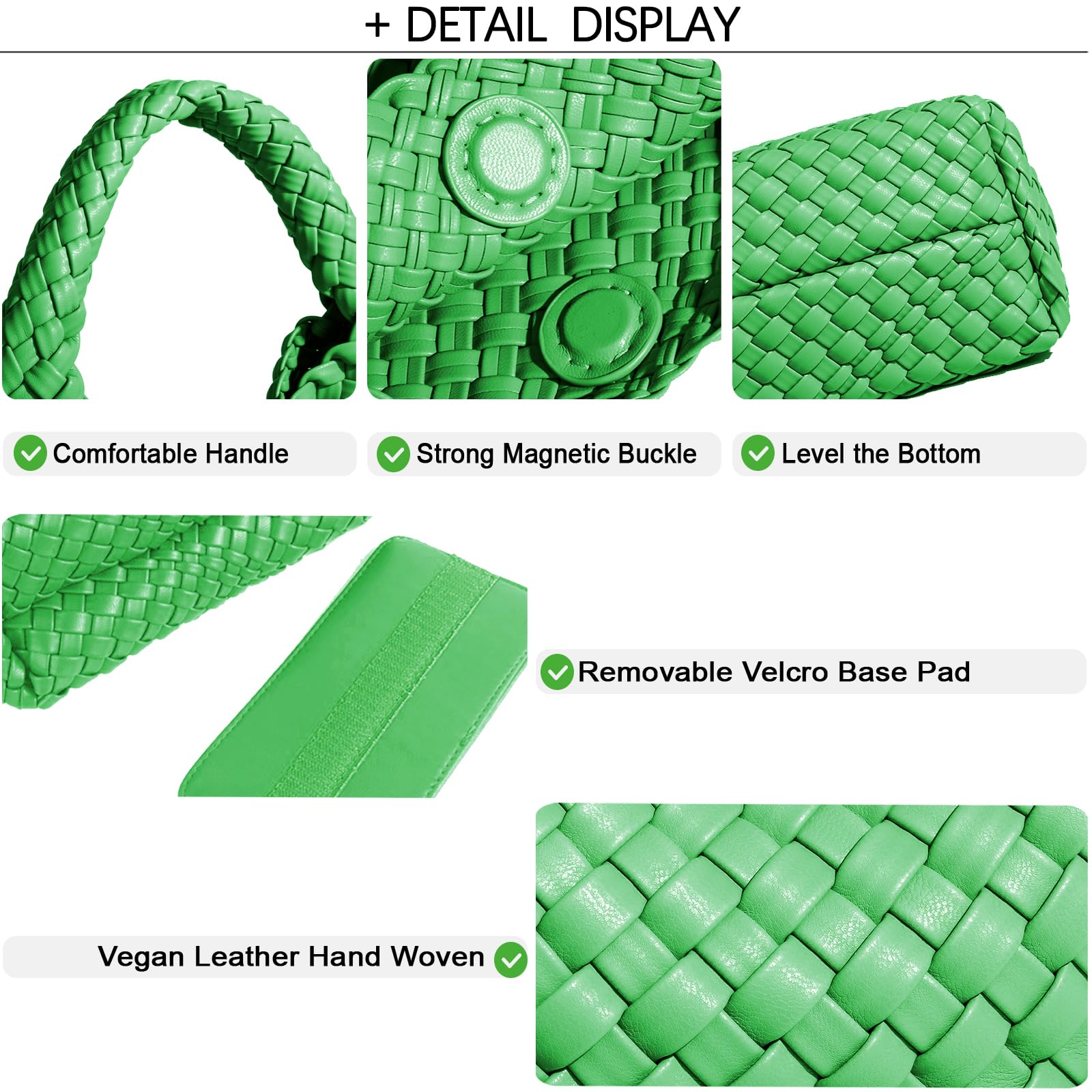 Eco-Friendly Vegan Leather Small Woven Handbag for Women - Cute Mini Hobo Tote, Clutch Purse & Crossbody Shoulder Bag | Perfect for Casual Outings, Beach Trips and Everyday Use