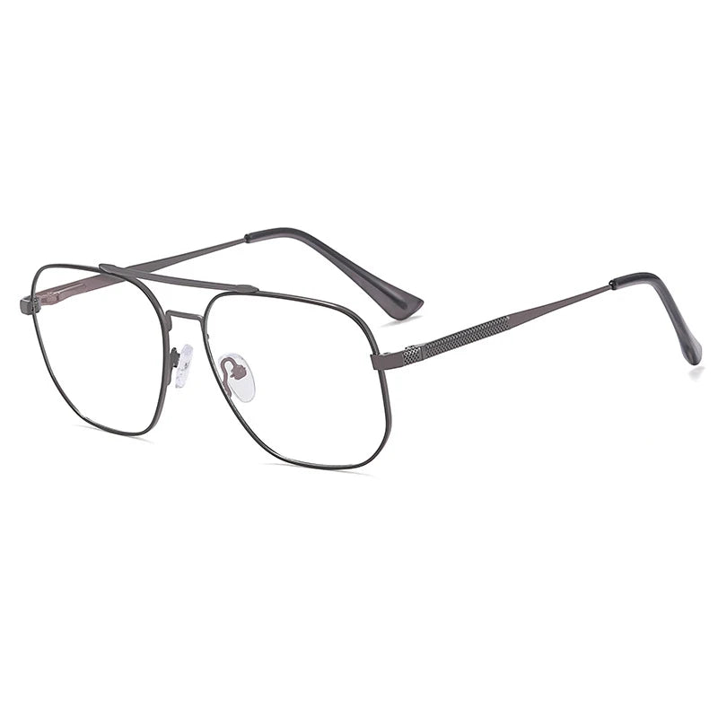 CCspace Unisex Full Rim Large Square Double Bridge Alloy Eyeglasses 57238 - Stylish Lightweight Frame for Men & Women - Perfect for Reading, Work, and Everyday Wear
