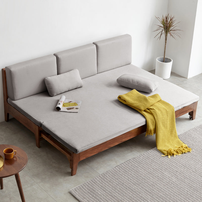 Solid Oak Wood Sofa Bed - Foldable & Convertible for Living Room, Guest Room, or Small Spaces - Multi-Functional Furniture for Comfort & Style