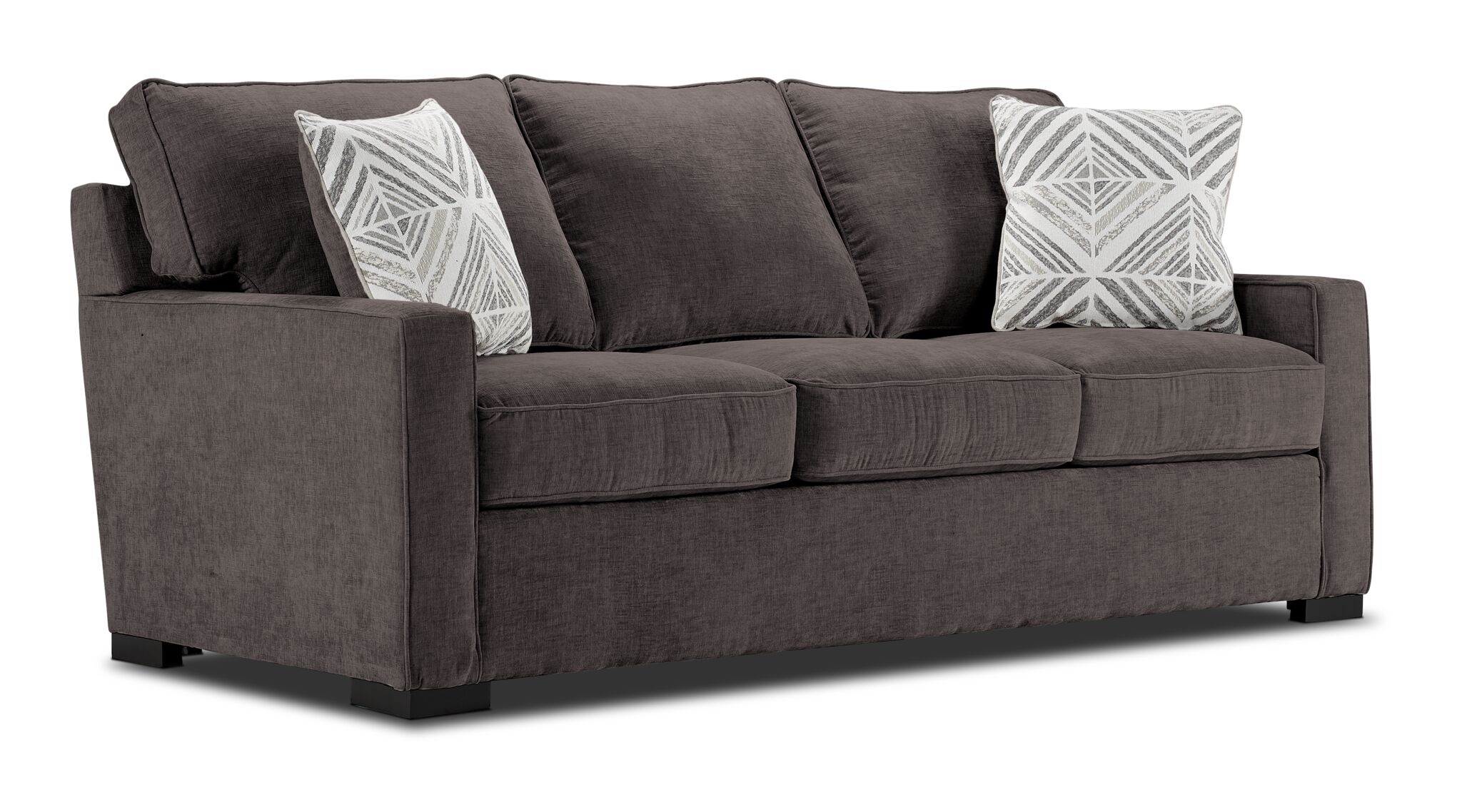Charlotte Full Sofa Bed in Pewter - Convertible Sleeper Sofa for Small Spaces, Guest Room & Apartment Living - Modern Gray Upholstered Futon with Storage