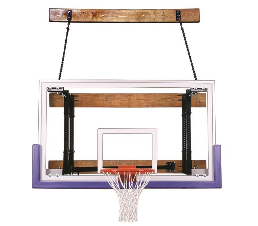 First Team FoldaMount46 Folding Wall Mount Basketball Hoop - Adjustable Height & Durable Backboard for Driveway, Gym & Outdoor Play