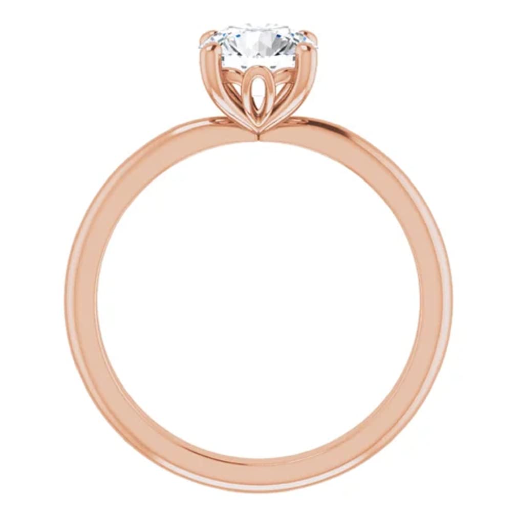 10K Solid Rose Gold Handmade Engagement Ring - 1.0 CT Round Cut Moissanite Diamond Solitaire Wedding Band for Women - Perfect for Proposals, Anniversaries & Bridal Jewelry Gifts