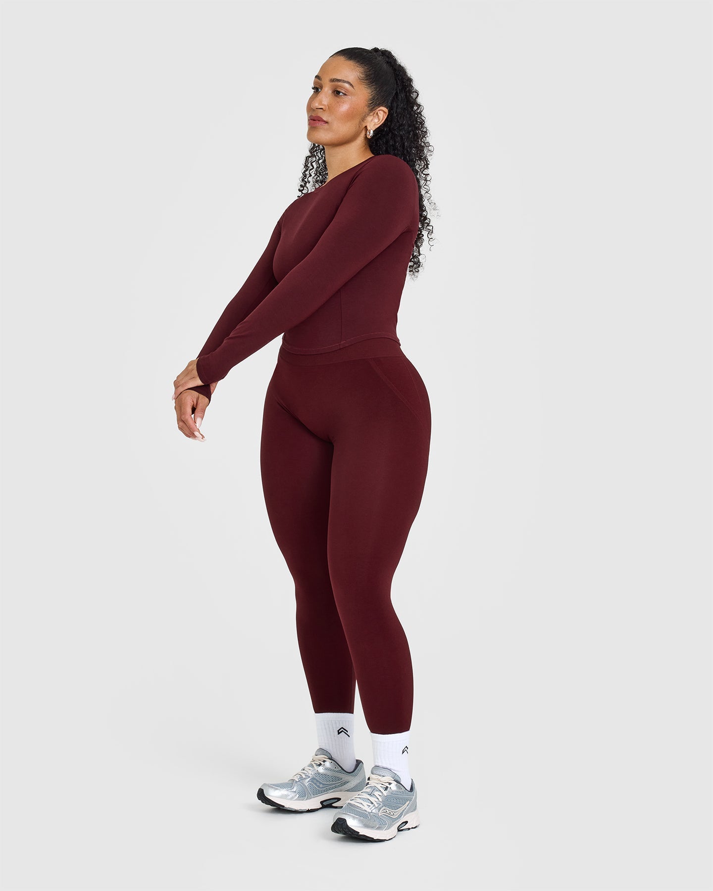 Mellow™ Soft Mid Long Sleeve Top for Women - Comfortable Stretch Rosewood Blouse | Perfect for Work, Casual Outfits & Layering