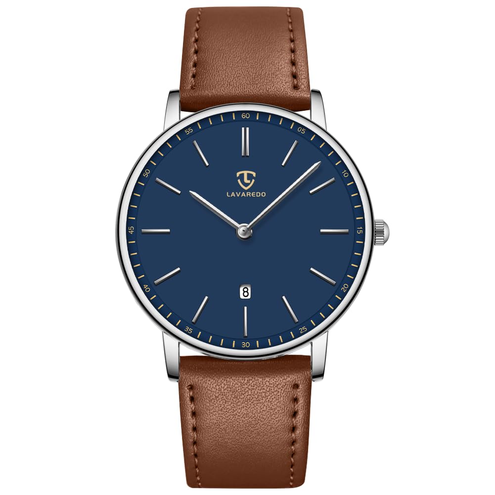 BEN NEVIS Men's Minimalist Analog Watch with Date Display & Genuine Leather Strap - Stylish Casual & Business Wristwatch for Office, Dating & Everyday Wear