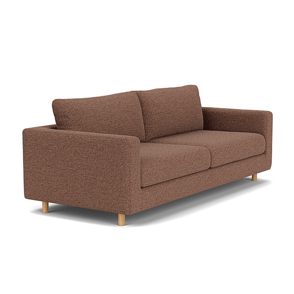 Modern Dylan Boucle 3-Seater Sofa - Soft Chenille Fabric Upholstered Couch for Living Room, Lounge & Office - Comfortable Mid-Century Design with Sturdy Wooden Legs