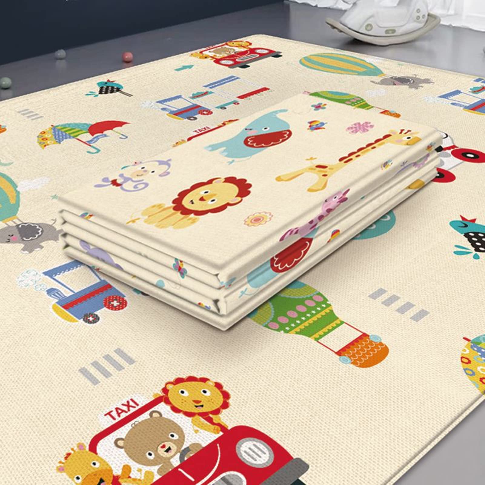**Foldable Baby Play Mat - Extra Large Waterproof Crawling Mat for Toddlers & Infants - Non-Toxic, Odorless & Dirt-Resistant Activity Playmat for Home, Nursery & Daycare Use**    *(Use Cases: Perfect for playtime, tummy time, crawling practice, and safe floor activities at home, daycare, or outdoor adventures!)*