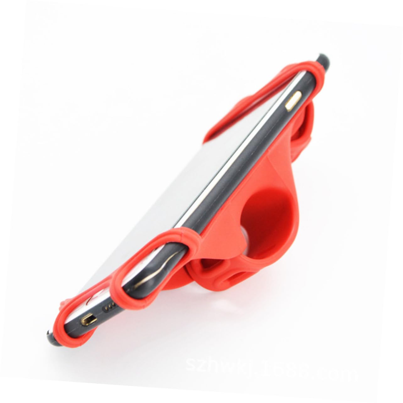 Universal Phone Mount for Biking - Adjustable Silicone Phone Holder for Mountain Biking, Cycling & Outdoor Sports | Red | Easy Installation | Secure Grip for Phones