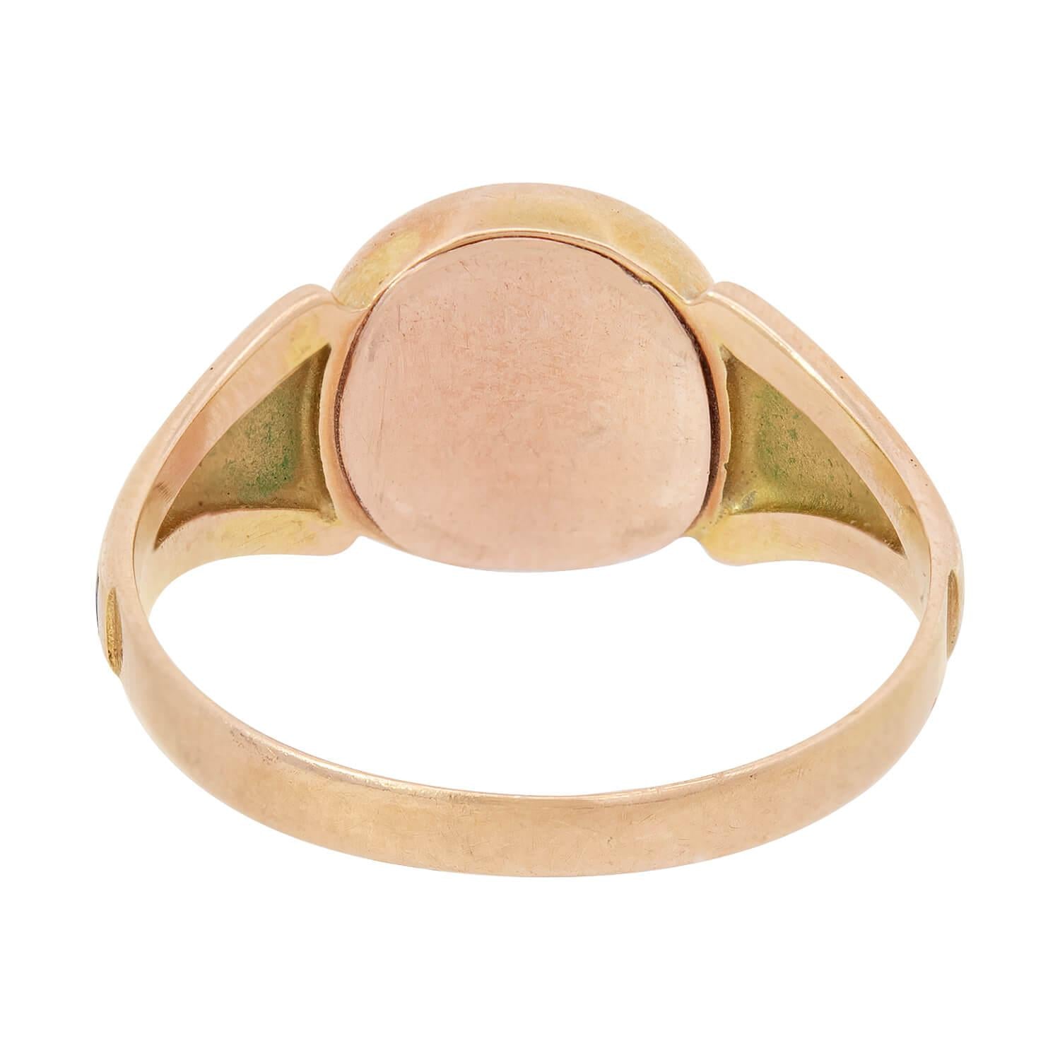 Victorian 15k Gold Diamond & Enamel Floral Ring - Antique Jewelry for Weddings, Engagement & Special Occasions